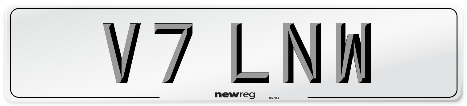 V7 LNW Number Plate from New Reg